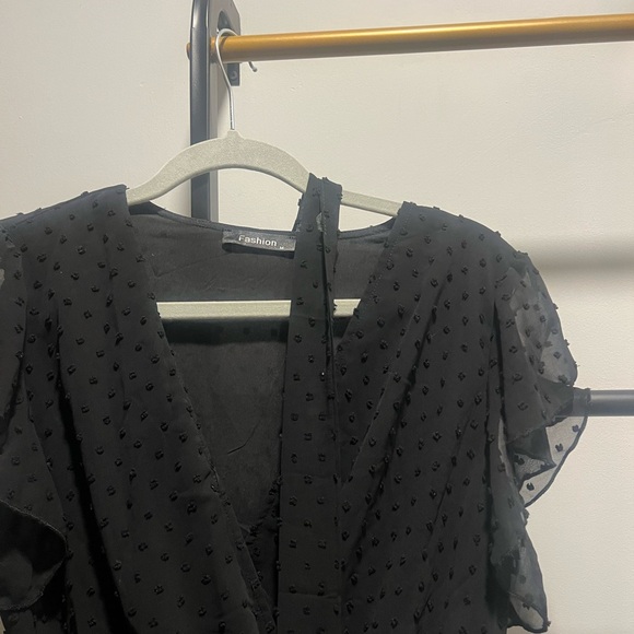 Bohemian Casual Wrap V Neck Ruffle Cap Sleeveless Belt A-Line Pleated Hem Midi - Picture 6 of 11